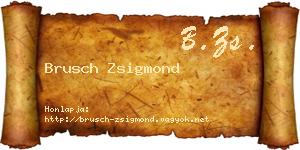 Brusch Zsigmond névjegykártya